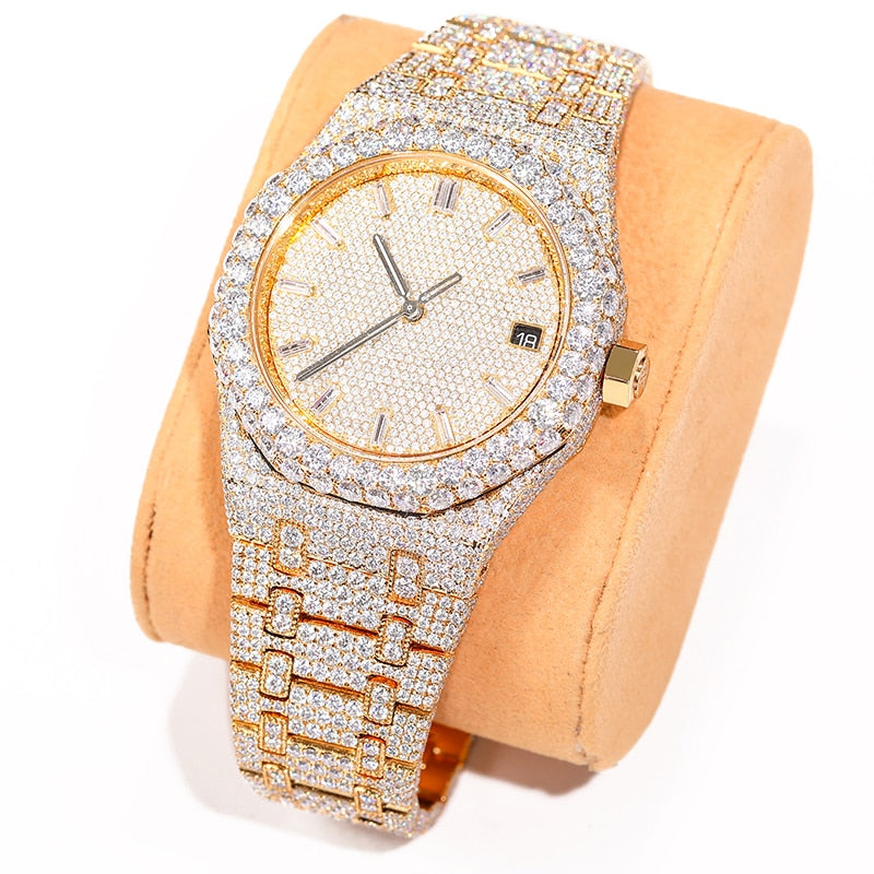 S925 VVS1 Moissanite Presidential Watch - Different Drips