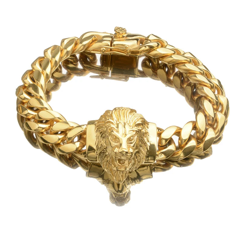 Lion Head Miami Cuban Link Chain - Different Drips