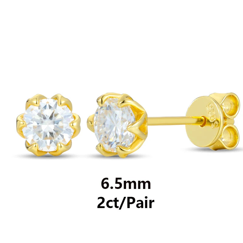 S925 Moissanite Round Flower Stud Earrings - Different Drips