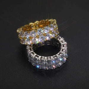 10mm S925 2 Row Moissanite Eternity Ring - Different Drips