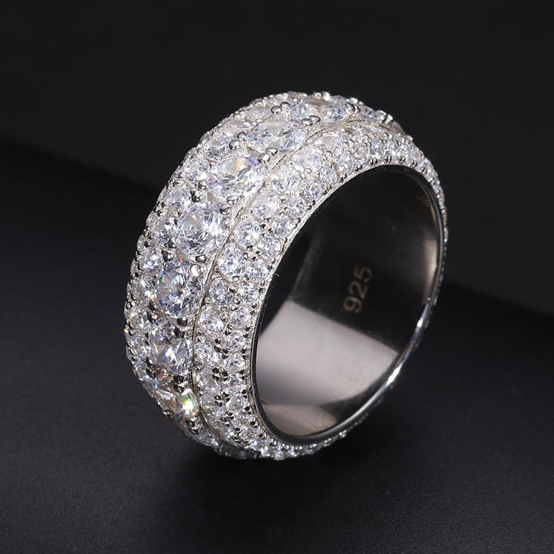 S925 Moissanite 5 Layer Diamond Band Ring - Different Drips
