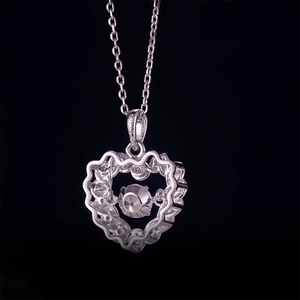 Women's S925 Moissanite Twist Heart Pendant - Different Drips