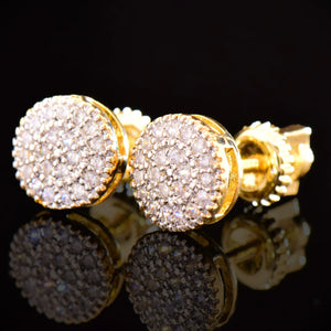 8mm Round Cut Pave Stud Earrings - Different Drips