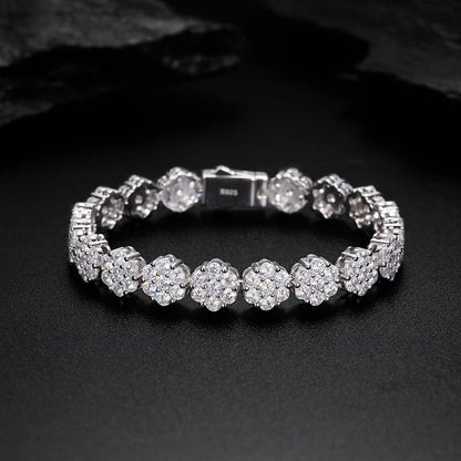 S925 Moissanite Honeycomb Link Bracelet - Different Drips