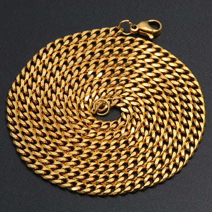 3mm 18k Gold Cuban Chain