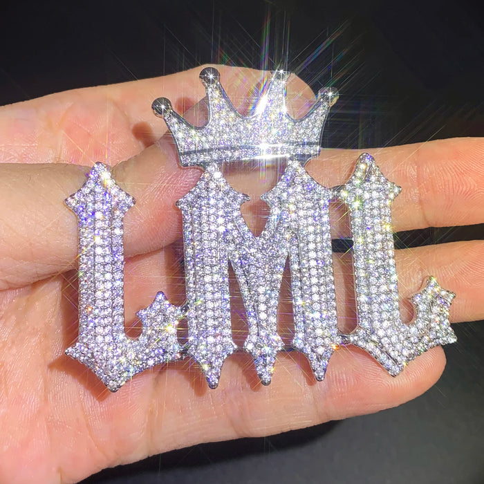 Crowned College Font Custom Letter Pendant - Different Drips