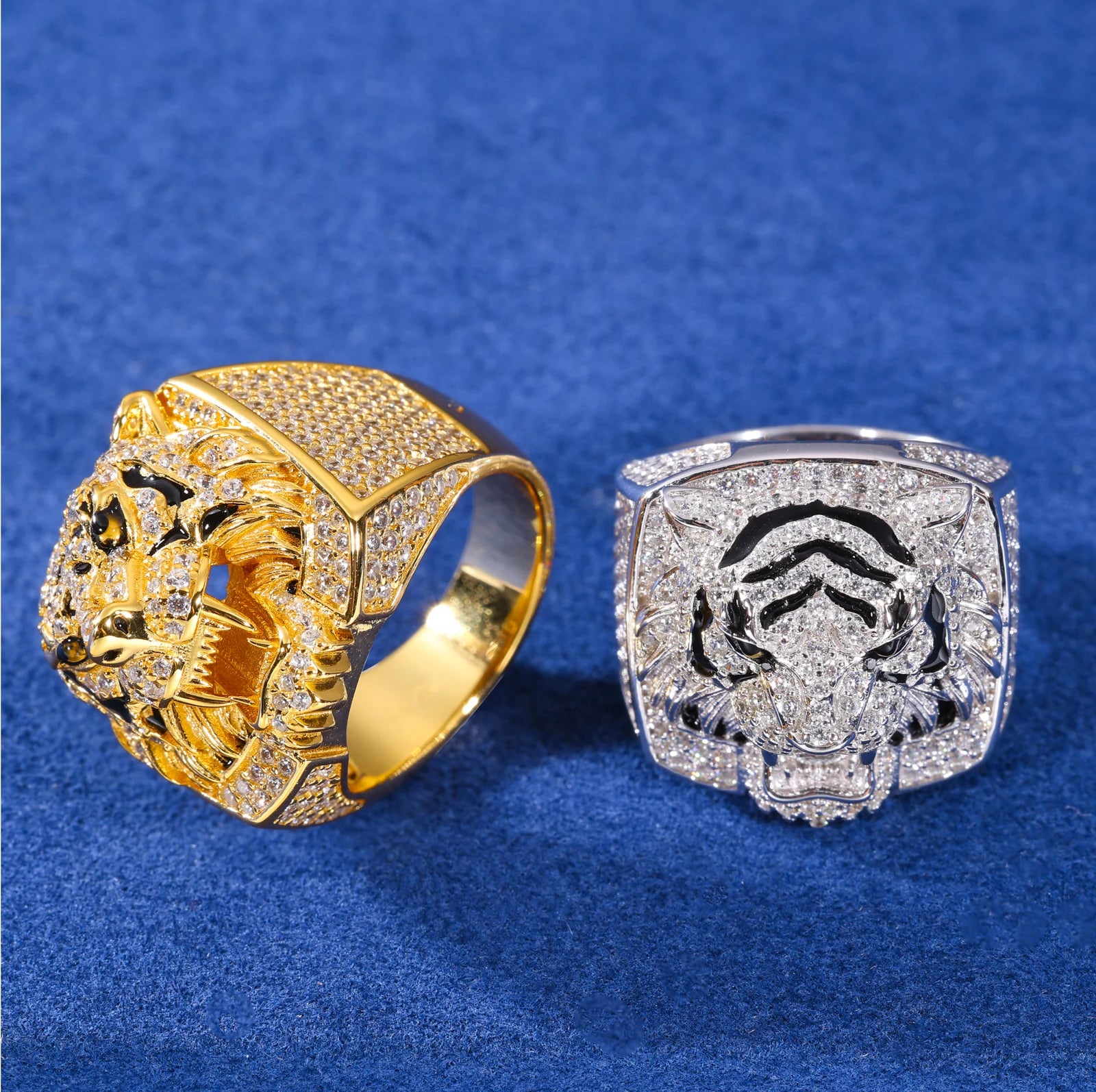 S925 Moissanite Diamond Fierce Tiger Ring - Different Drips