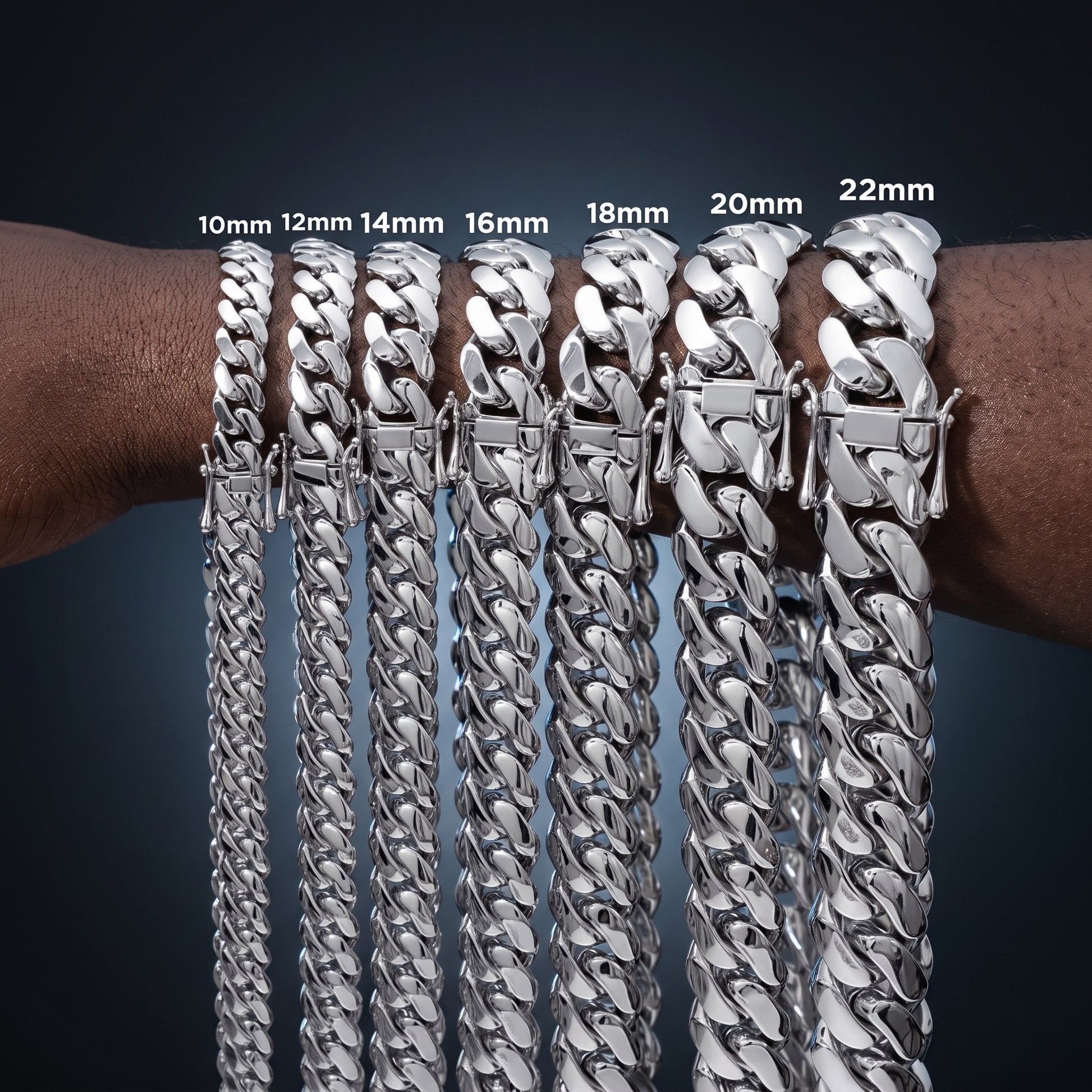 10-22mm Solid 18k Gold Plated Miami Cuban Link Chain - Different Drips