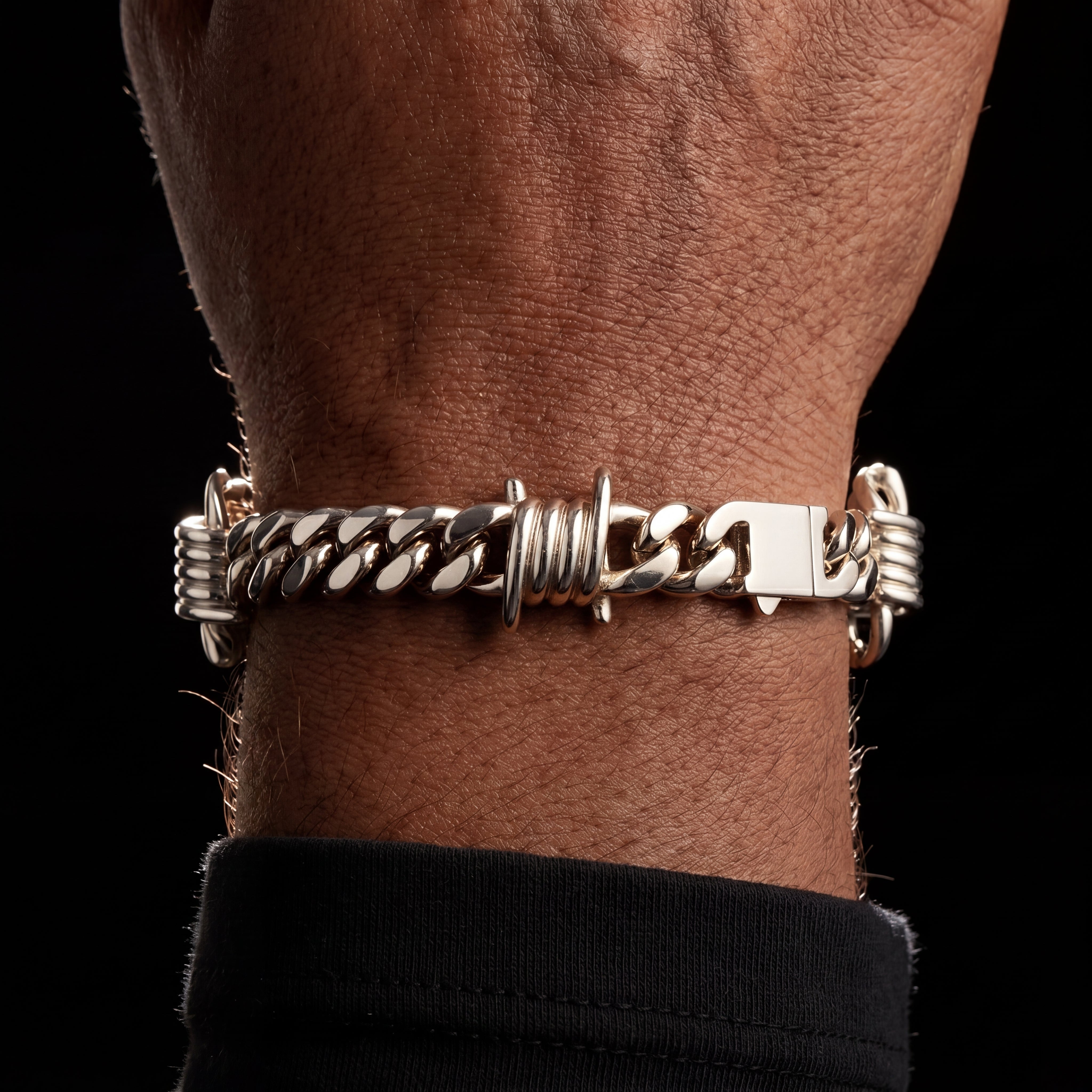 Barbed Wire Cuban Link Bracelet