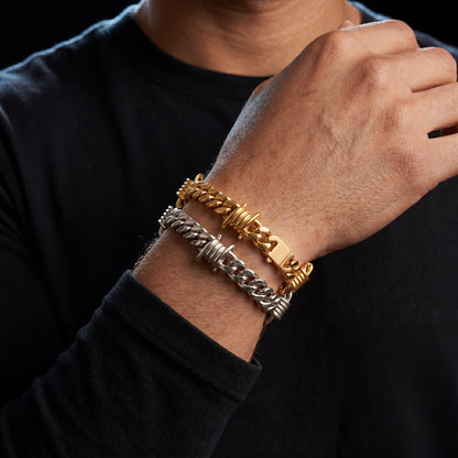 Barbed Wire Cuban Link Bracelet - Different Drips