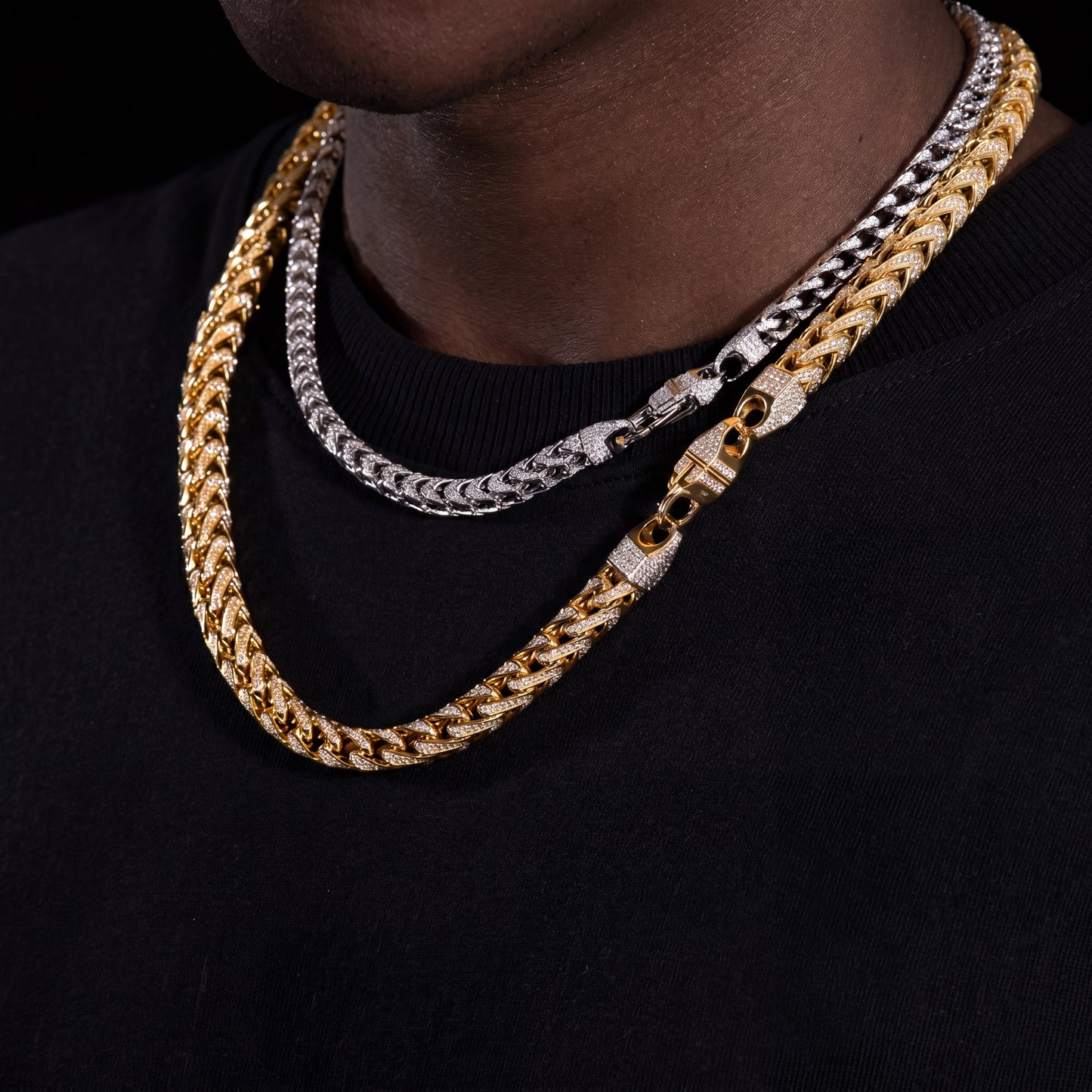 6mm S925 Moissanite Franco Link Chain - Different Drips