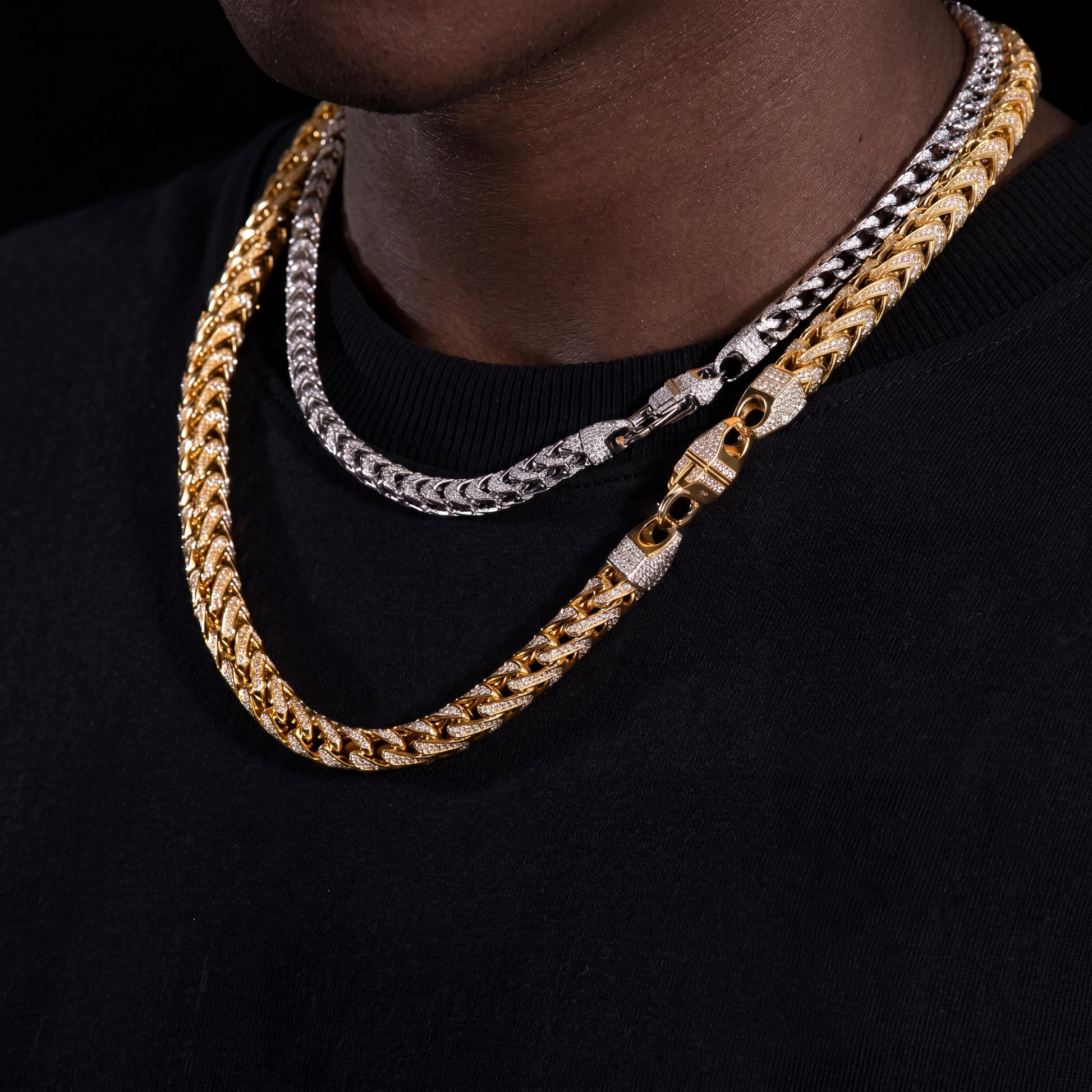6mm S925 Moissanite Franco Link Chain - Different Drips