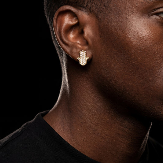 S925 Iced Hasma Hand Earrings - Different Drips