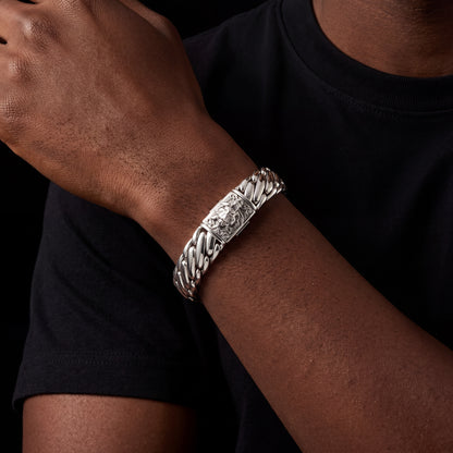 925 Sterling Silver Tiger Head Bracelet - Different Drips