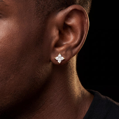 925 Sterling Silver Lily Cut Moissanite Stud Earrings - Different Drips
