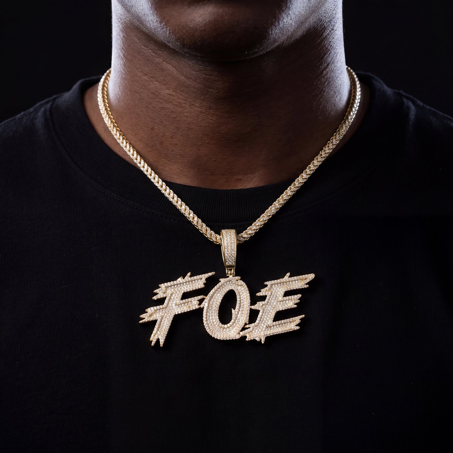 Iced Out Marker Script Custom Letter Name Pendant - Different Drips