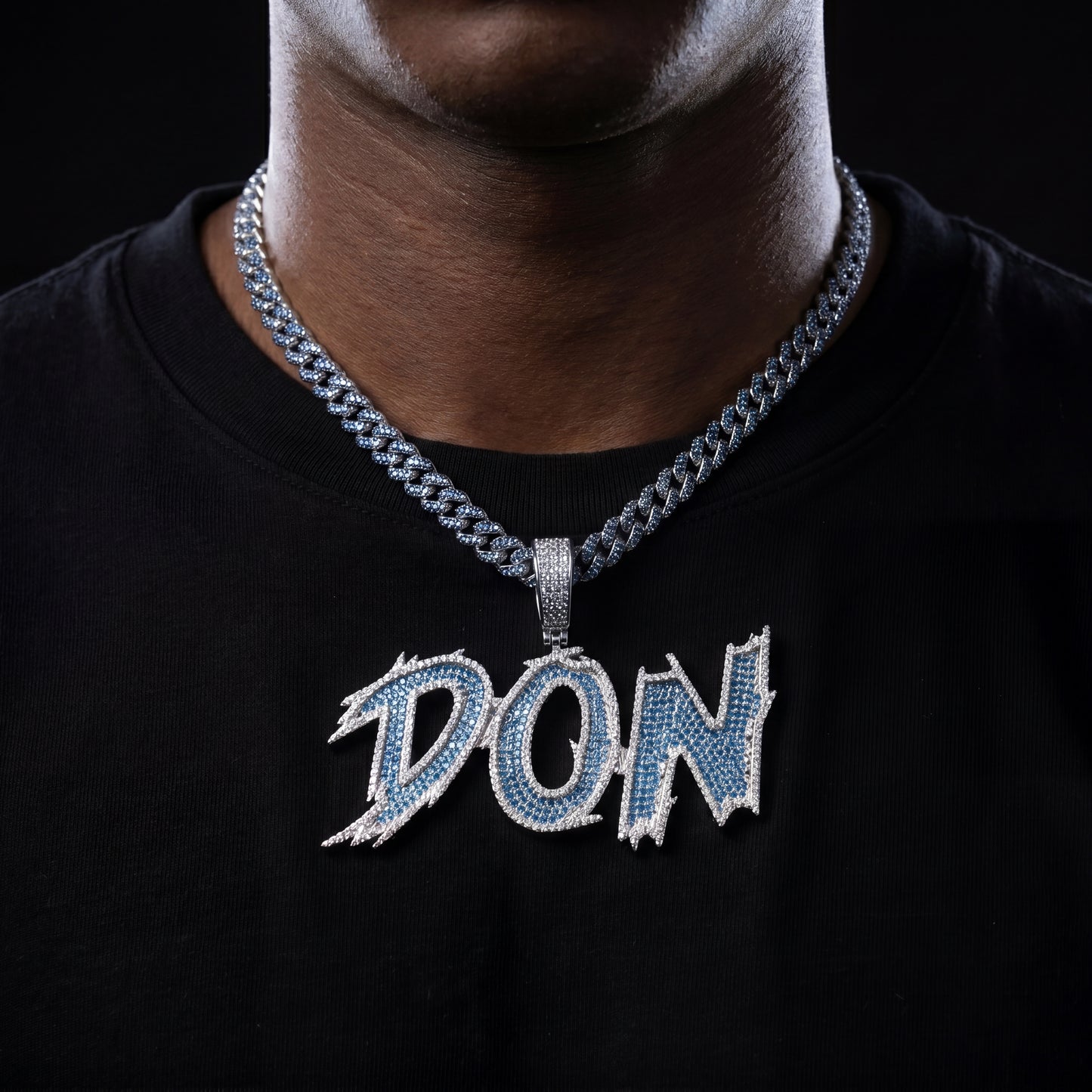 Iced Out Marker Script Custom Letter Name Pendant - Different Drips
