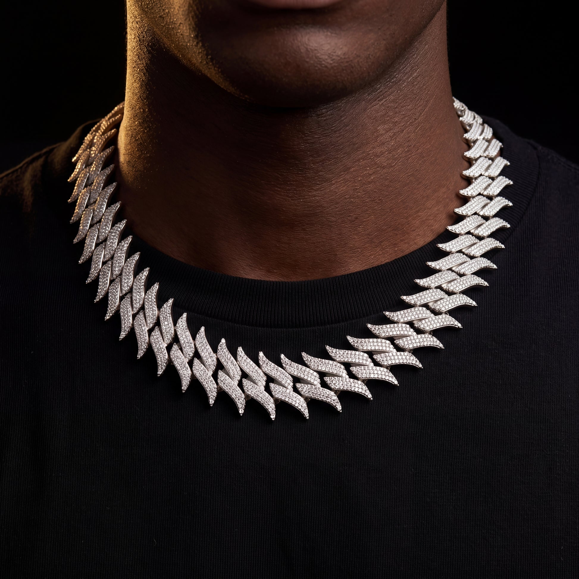Premium 30mm Iced Out Spiked Cuban Chain - Different Drips