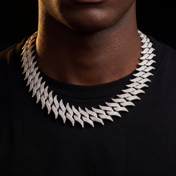 Premium 30mm Iced Out Spiked Cuban Chain - Different Drips