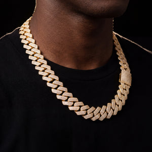 20mm 3 Row Prong Cuban Chain - Different Drips
