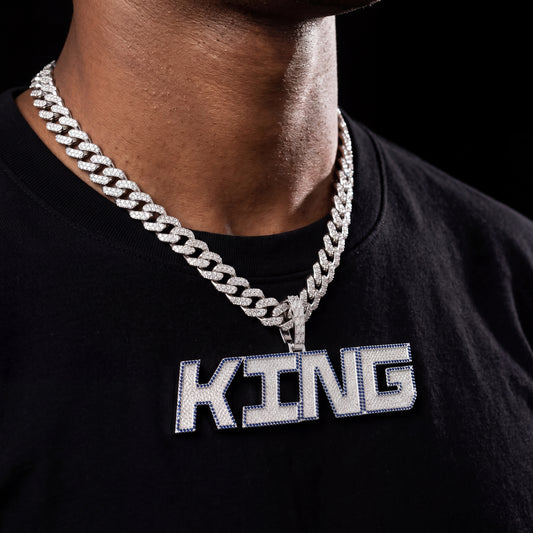 Iced Out Two Layer Custom Name Pendant - Different Drips