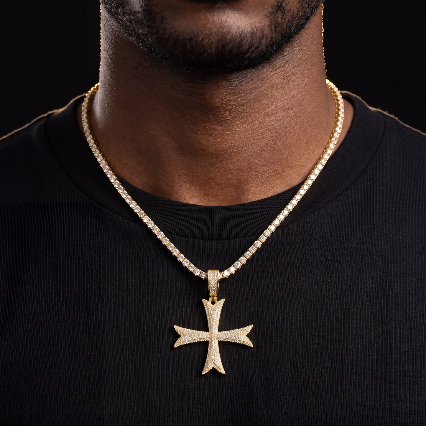 Iced Out Holy Cross Pendant - Different Drips