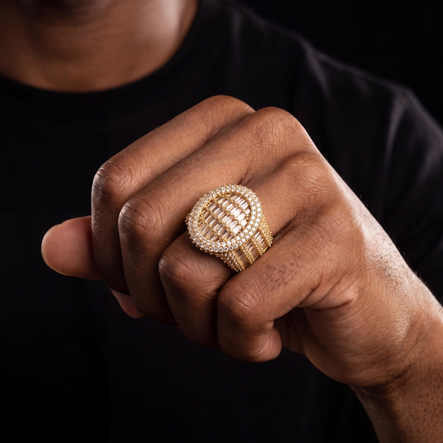 Domed Baguette Pavé Ring - Different Drips