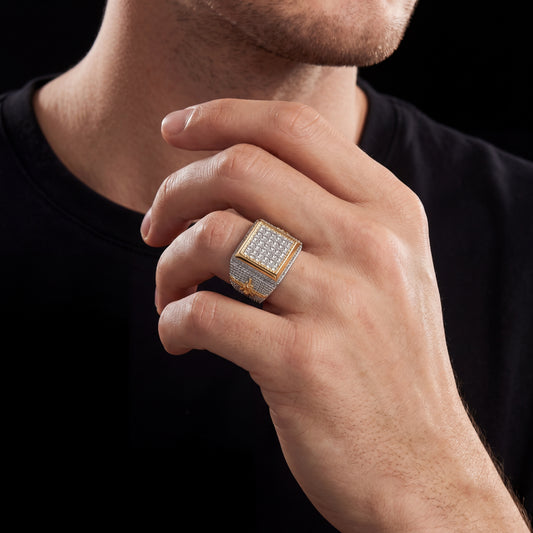 Square Face Pavé Signet Ring - Different Drips