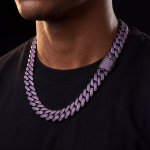 20mm Iced Out Purple Prong Cuban Chain - Different Drips