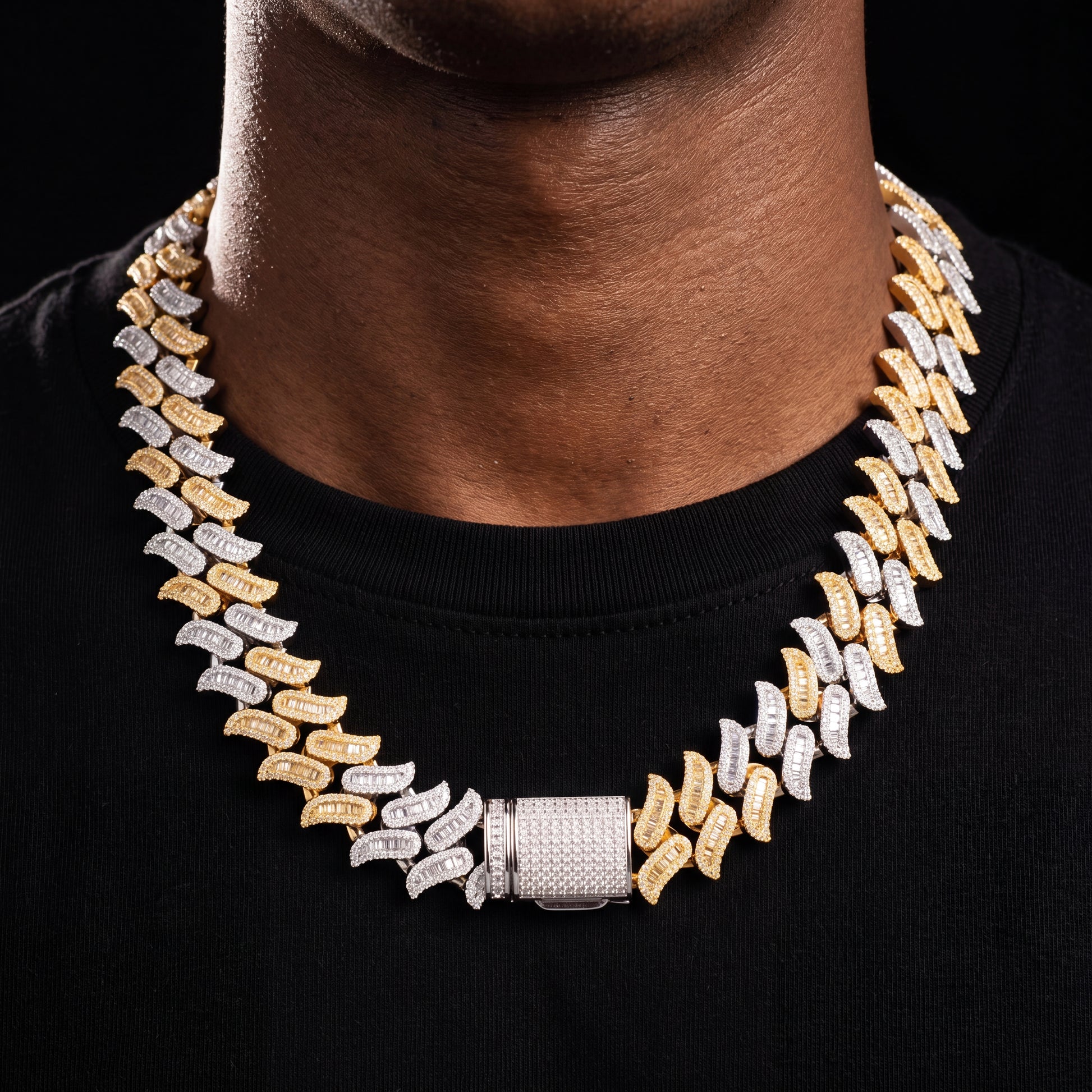 18mm Two-Tone Spiked Cuban Chain - Different Drips