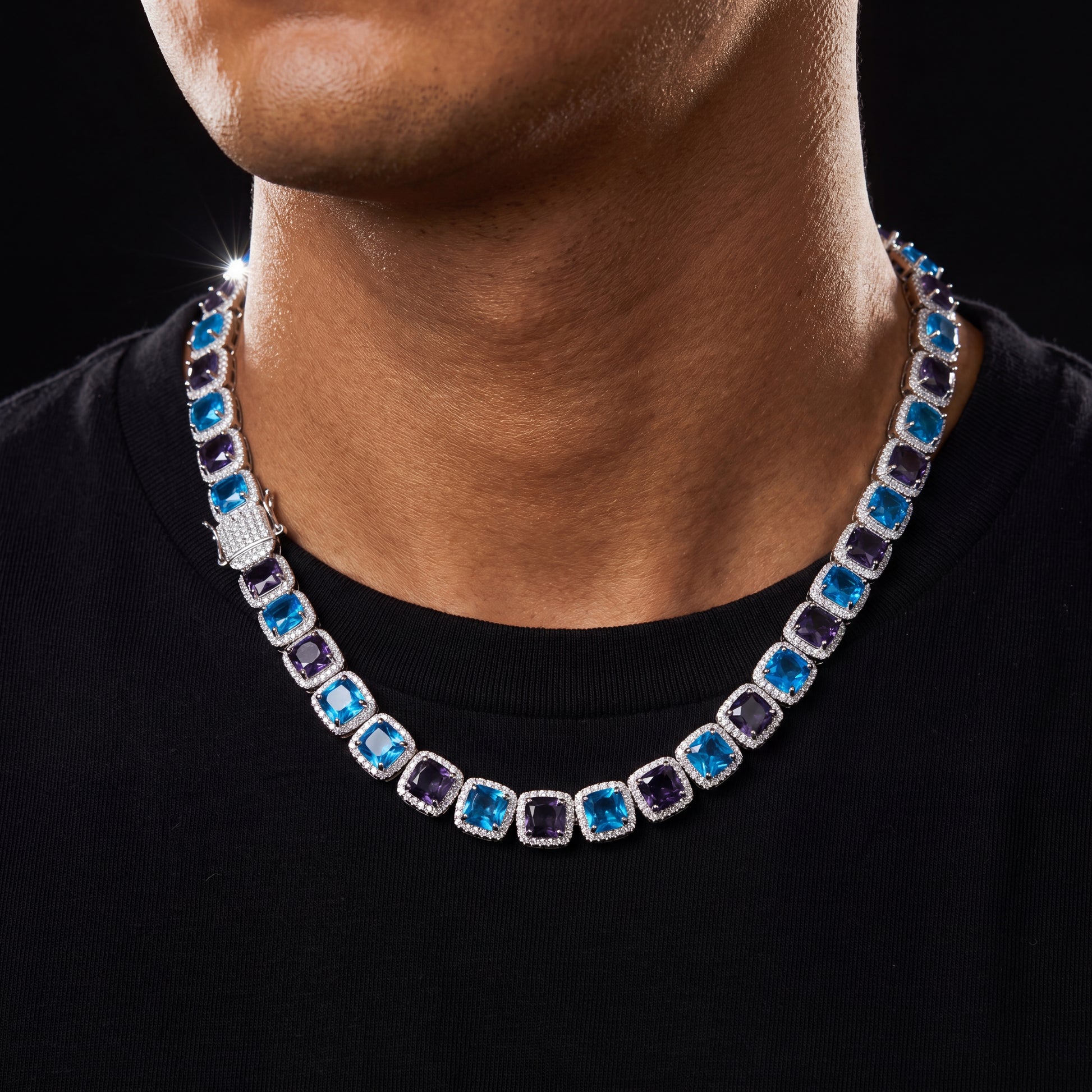 10mm Blue Glaicer Tennis Chain - Different Drips