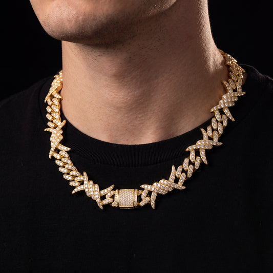 12mm Barbed Wire Cuban Chain - Different Drips