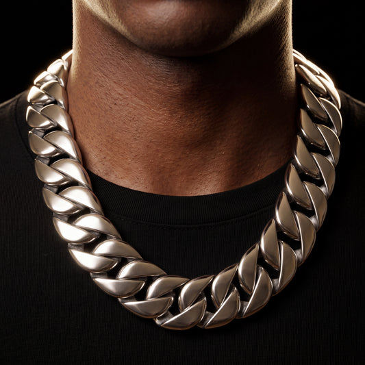 32mm Solid 18k Gold Plated Miami Cuban Link Chain - Different Drips