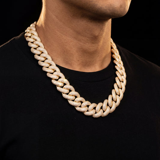 25mm Iced Miami Cuban Link Chain - Different Drips