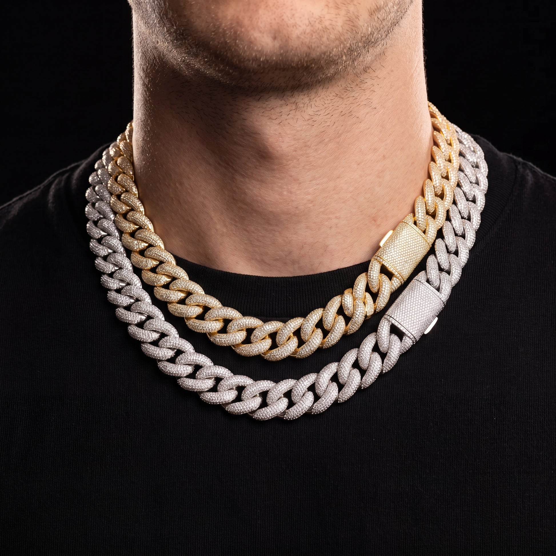 20mm S925 Moissanite Diamond Curb Cuban Chain - Different Drips