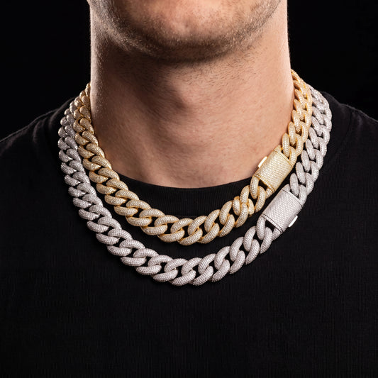 20mm S925 Moissanite Diamond Curb Cuban Chain - Different Drips
