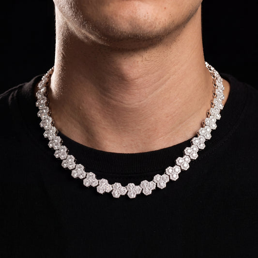 10mm S925 VVS Moissanite Honeycomb Link Chain - Different Drips