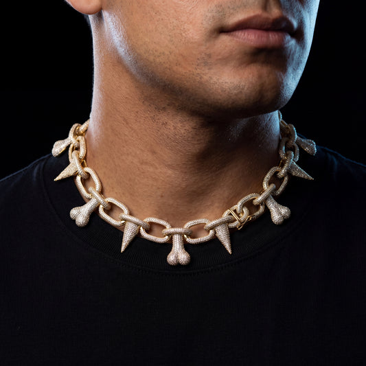 Iced Out Bone & Rivet Chain
