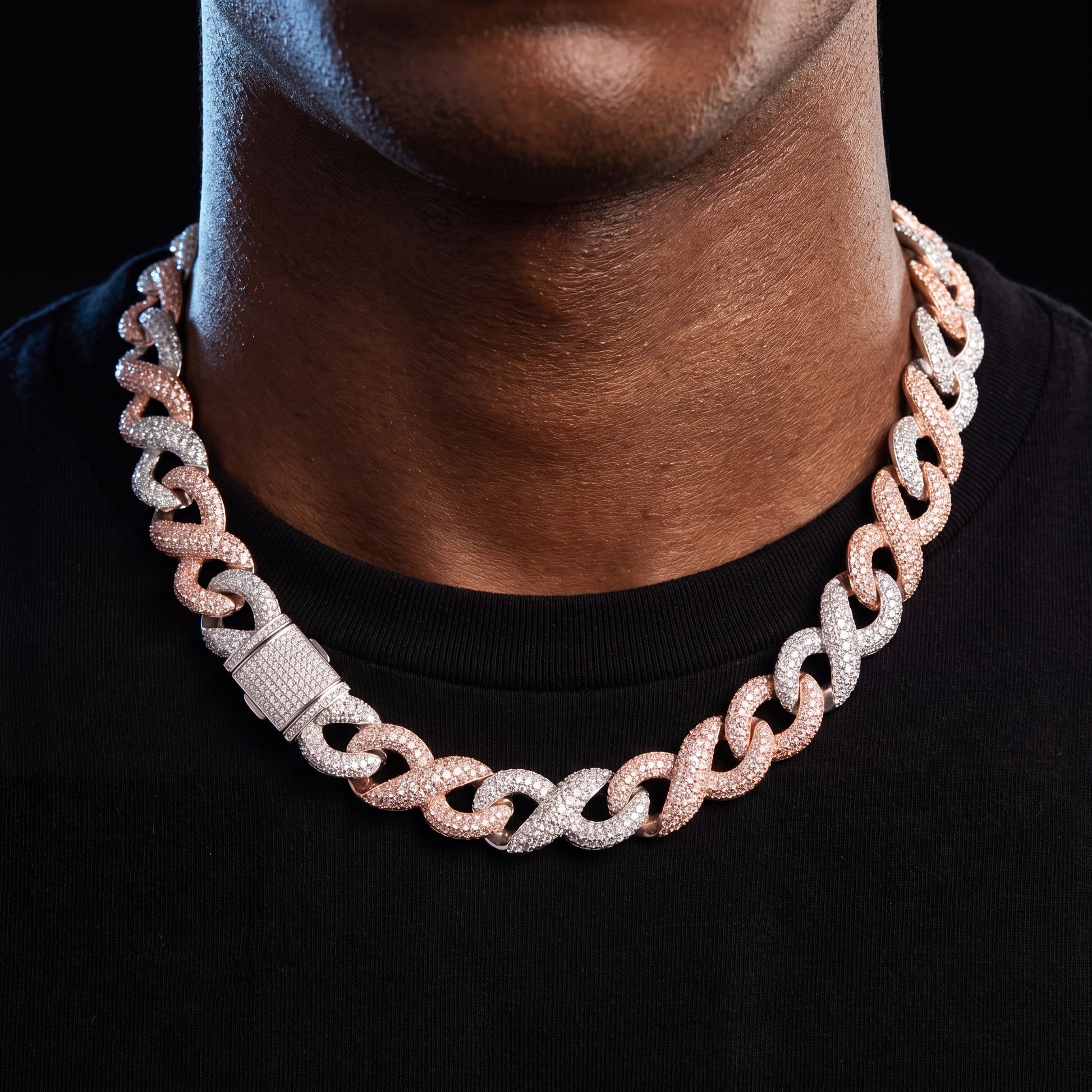 Rose Gold & White Gold infinity link chain - Different Drips