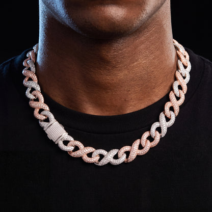 Rose Gold & White Gold infinity link chain - Different Drips