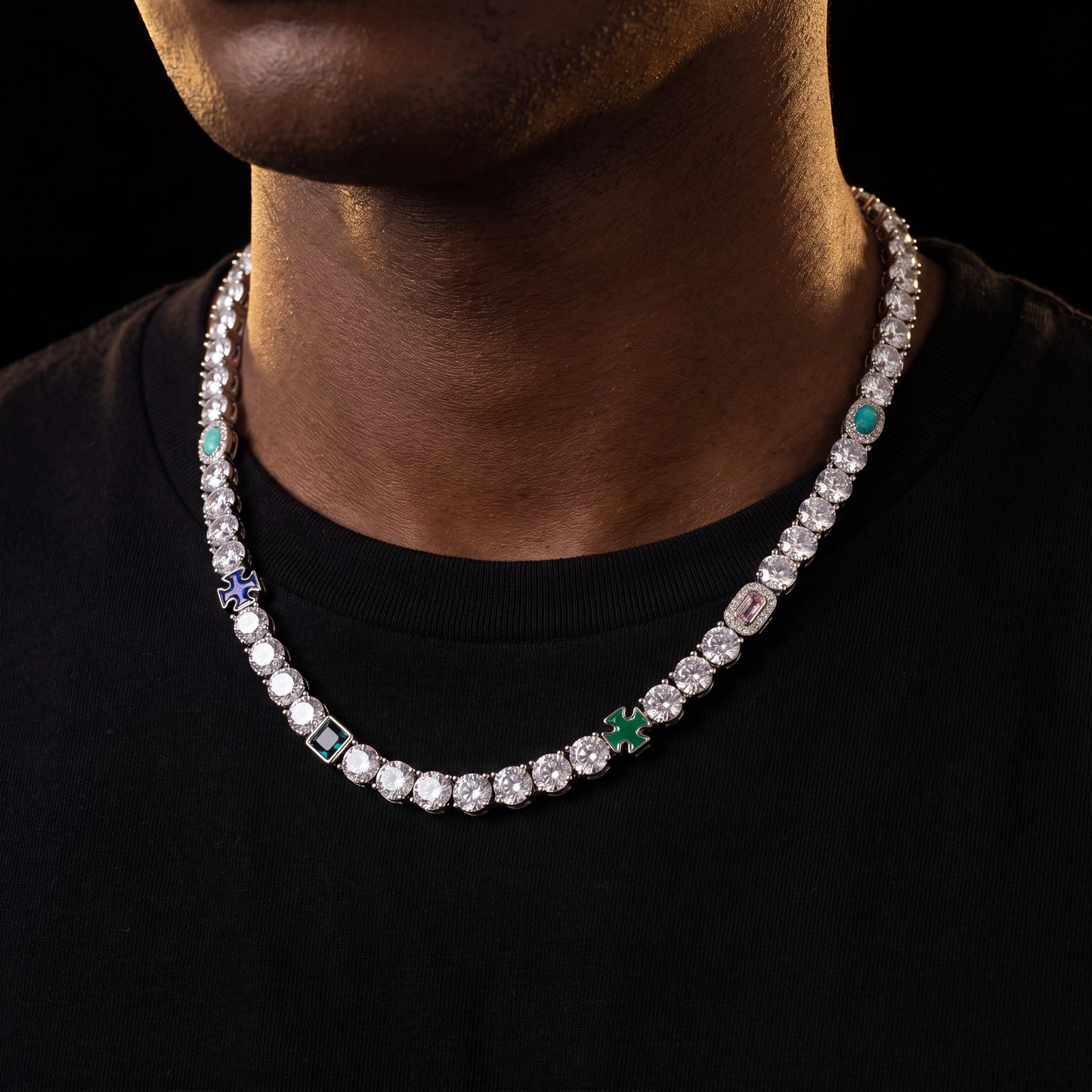 Mixed Charm Tennis Chain - Different Drips