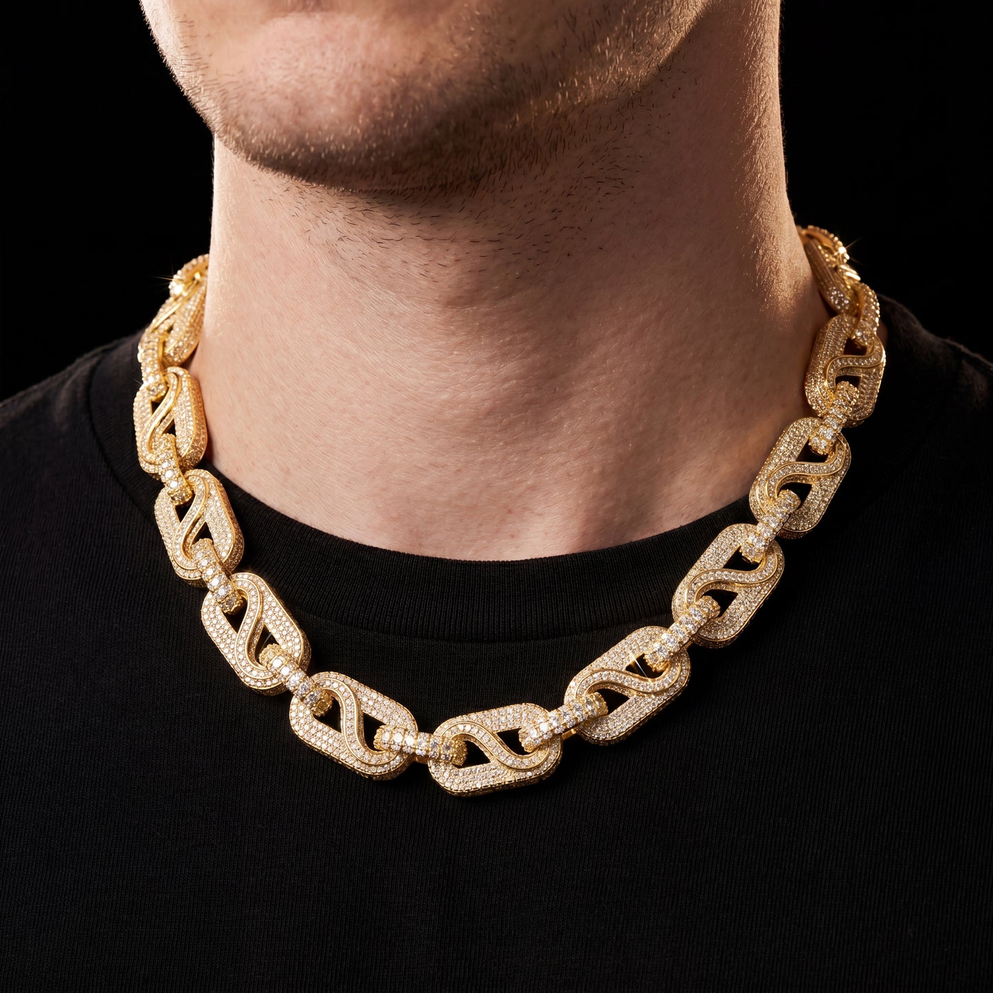 14mm S925 Moissanite Infinity Mariner Link Chain - Different Drips