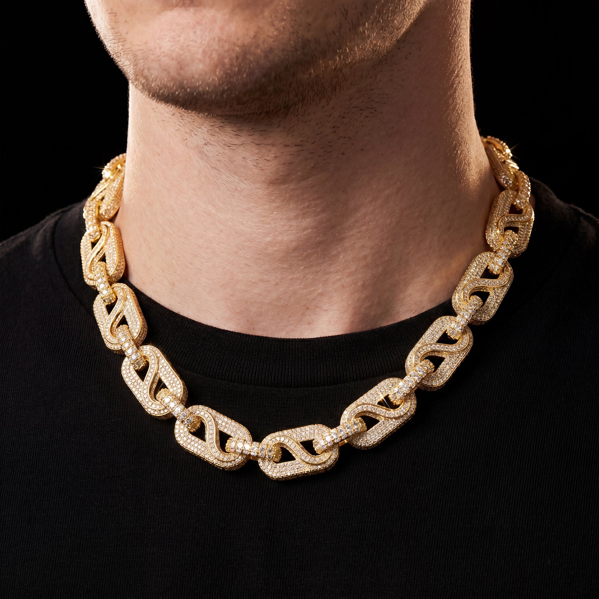 14mm S925 Moissanite Infinity Mariner Link Chain - Different Drips