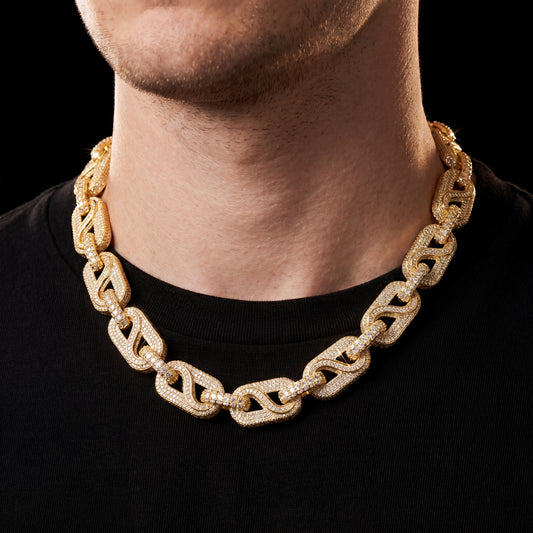 14mm S925 Moissanite Infinity Mariner Link Chain - Different Drips
