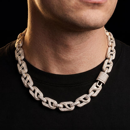 14mm S925 Moissanite Infinity Mariner Link Chain - Different Drips