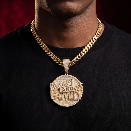 Iced Out Money And Family Pendant