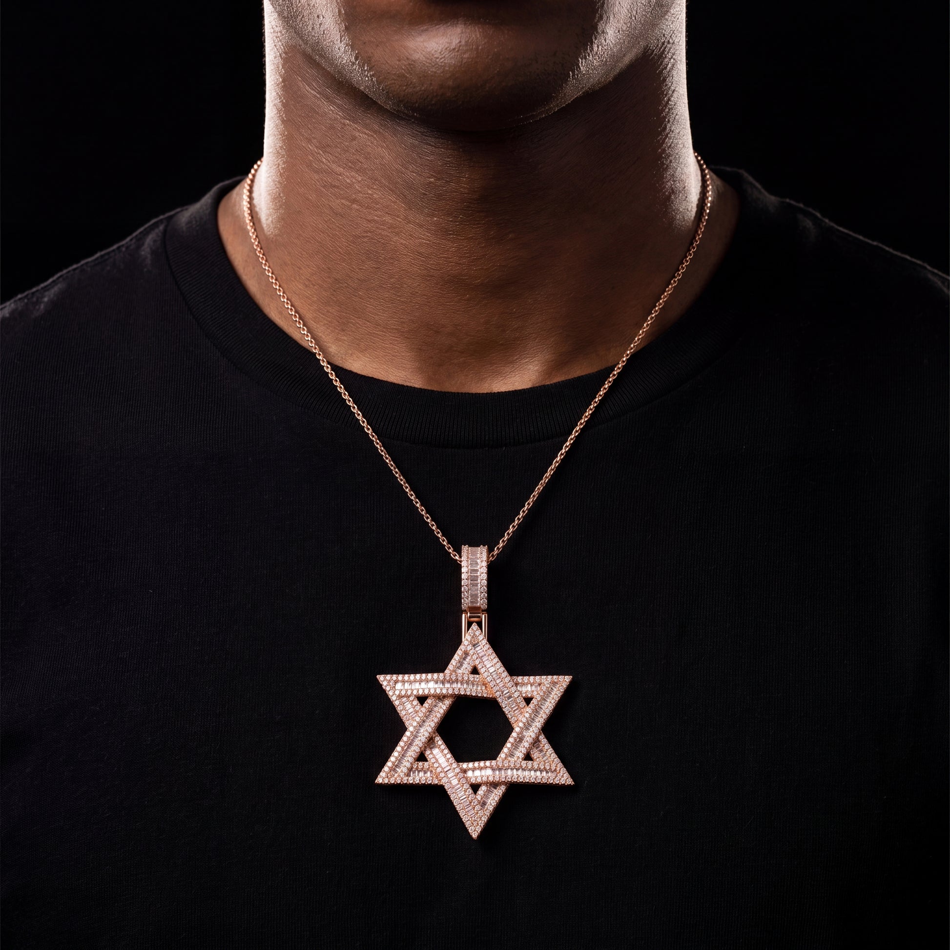 Baguette Star Of David Pendant - Different Drips