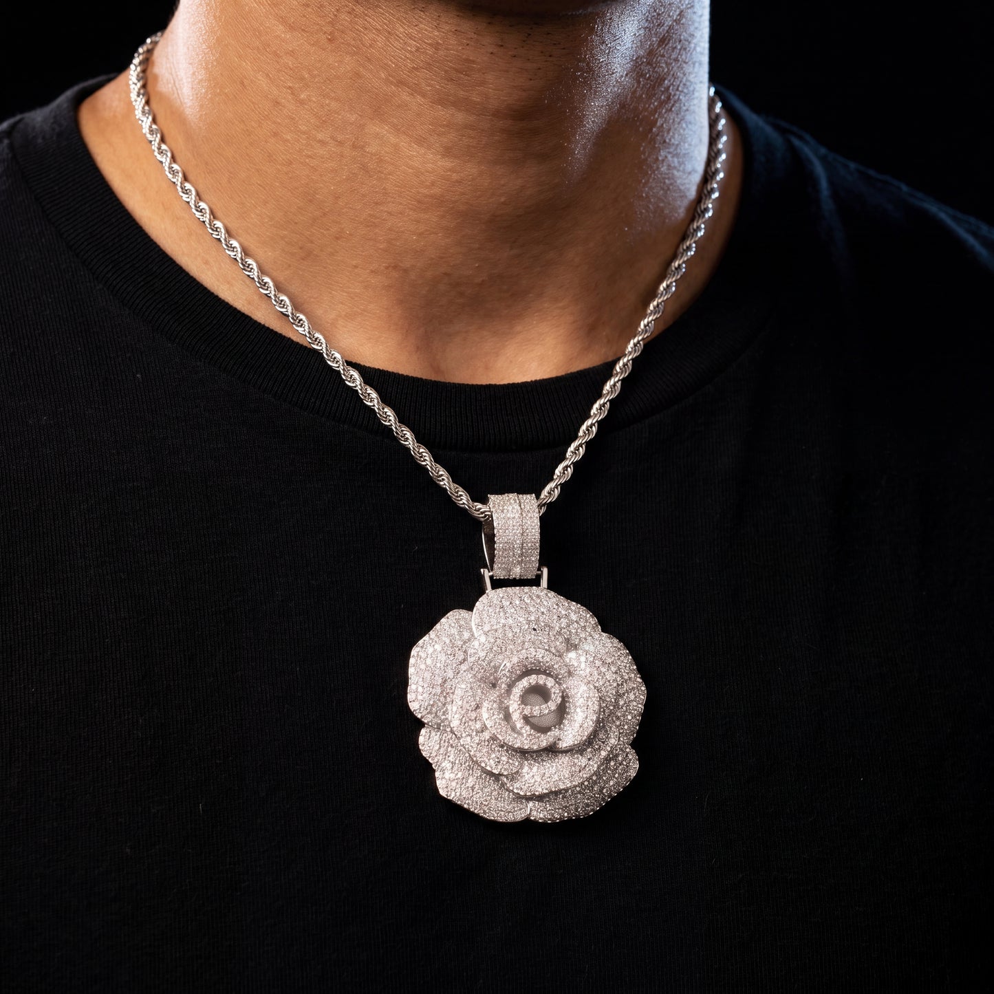 Iced Out Rose Pendant - Different Drips