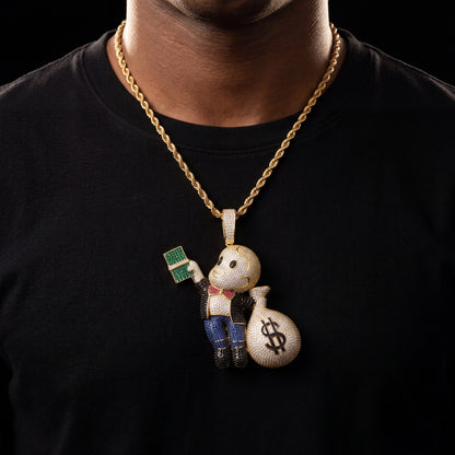 Multi-Color Richie Rich Money Bag Pendant - Different Drips