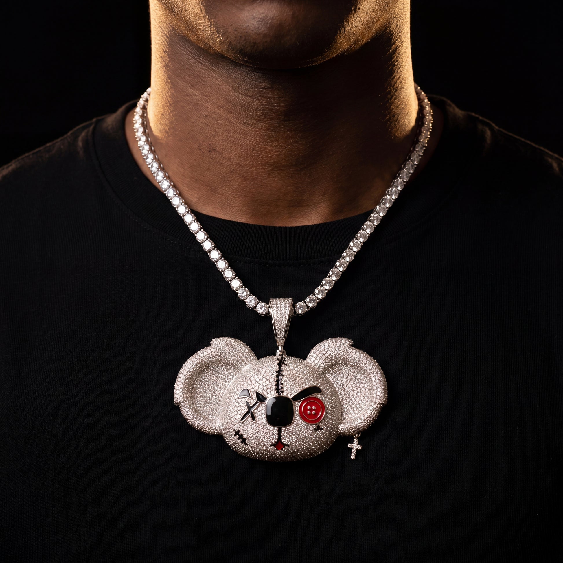 S925 Moissanite Angry Koala Bear Pendant - Different Drips